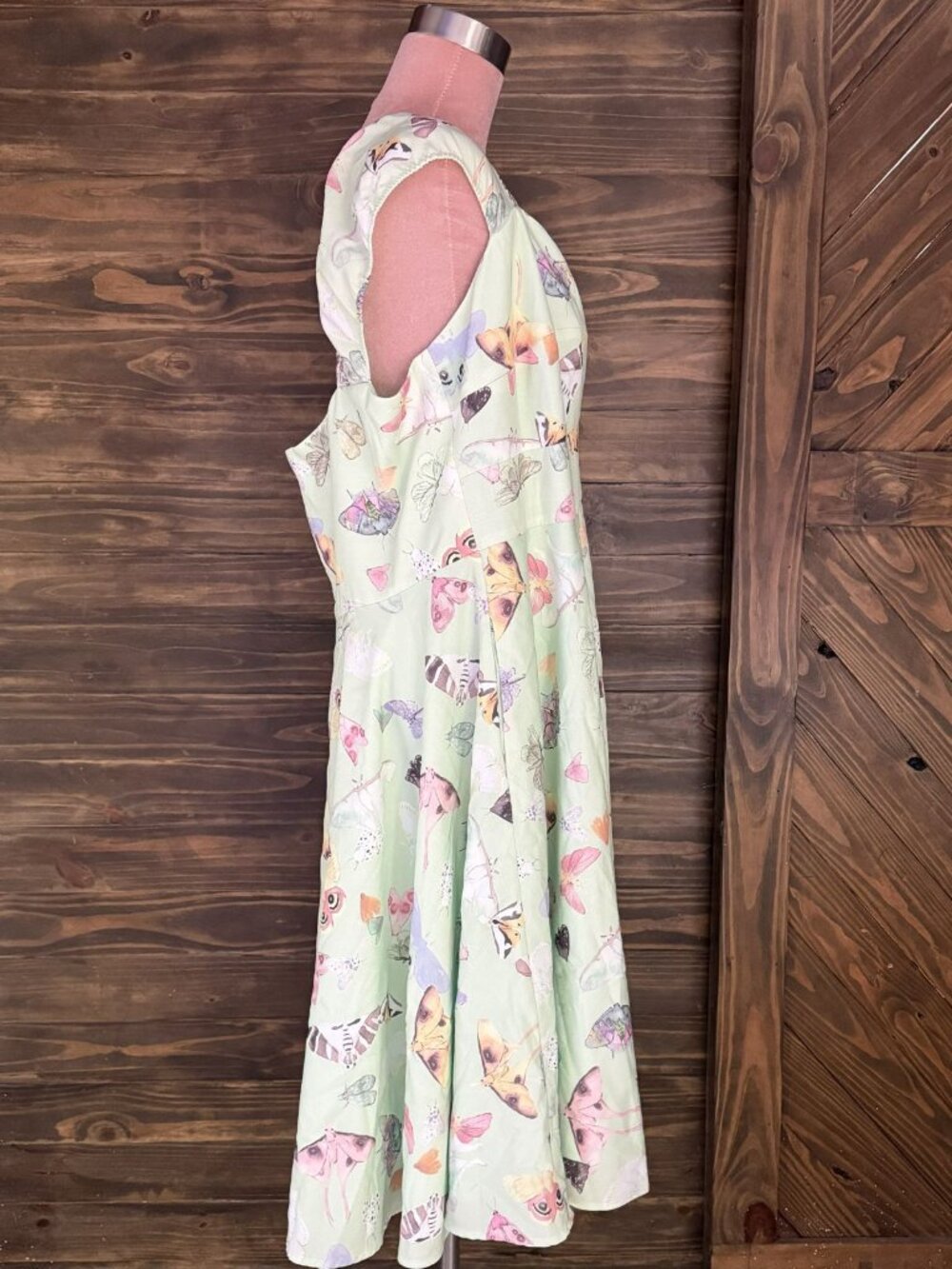 Modcloth x Hutch Womens Green Insect Moth Butterfly Dress - Picture 2 of 5